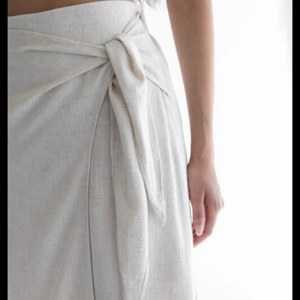 OAK + FORT Linen Tie Skirt - Picture 3 of 7